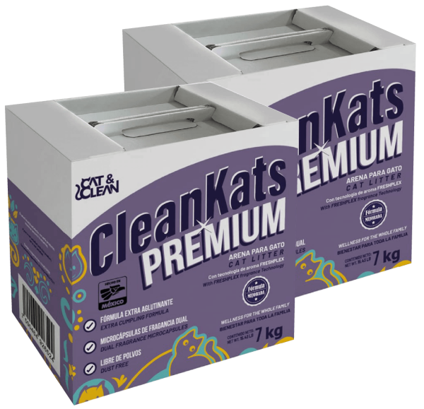 2 Cajas de arena para gato premium 7KG